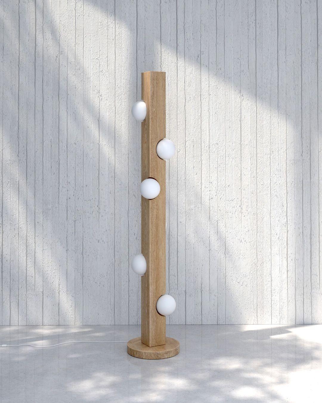 Lámpara de pie de madera oscura Oyster de Atelier Areti en Nuevo estado para la venta en Geneve, CH