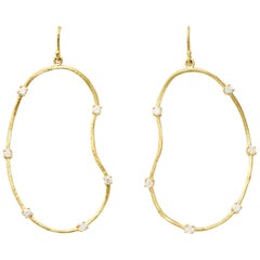 Susan Lister Locke Oyster Earrings with 0.60 Carat Diamonds Set in 18 Karat Gold