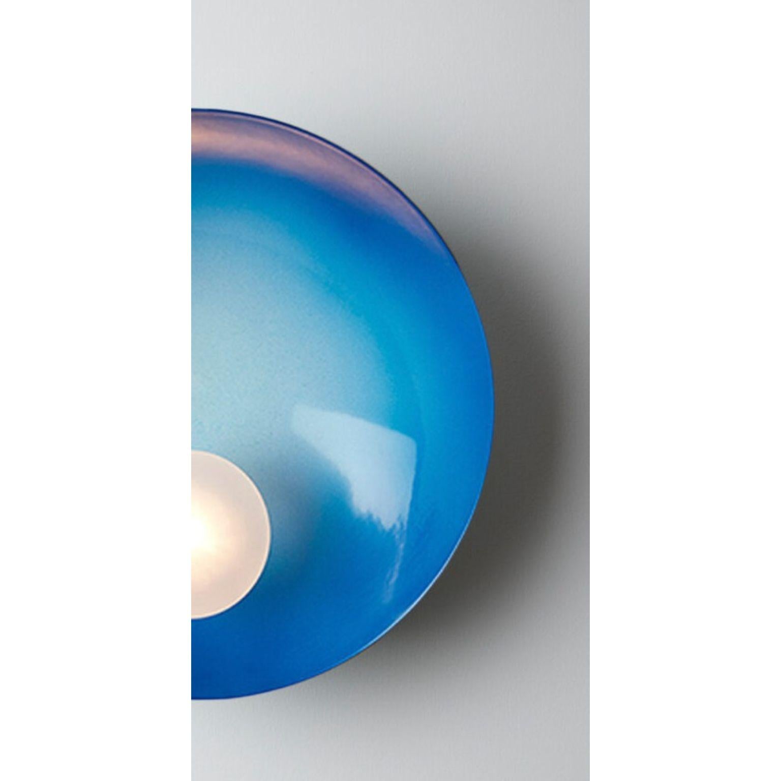 Lebanese Oyster Electric Blue and Brushed Brass Ceiling Wall Mounted Lamp by Carla Baz For Sale