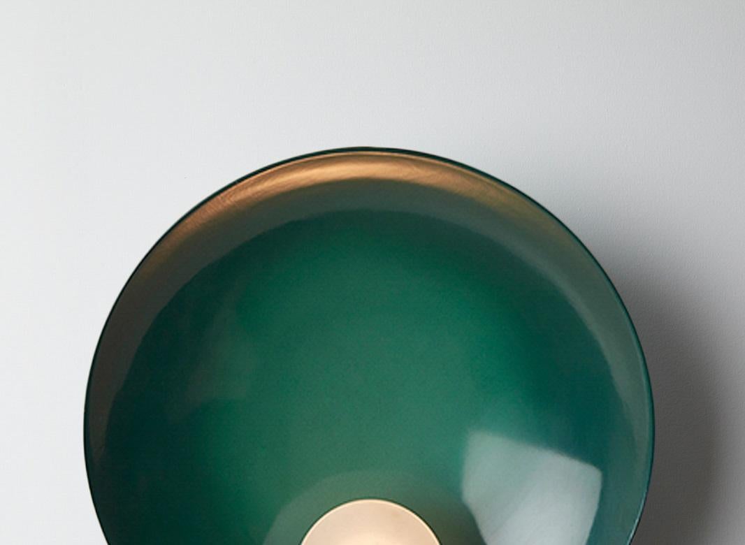 Lebanese Oyster Emerald Green and Brushed Brass Ceiling Wall Mounted Lamp by Carla Baz For Sale