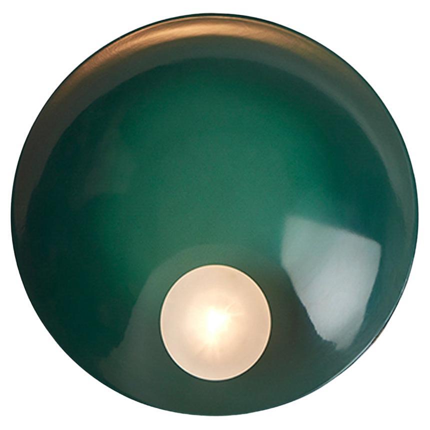 Oyster Emerald Green and Brushed Brass Ceiling Wall Mounted Lamp by Carla Baz For Sale