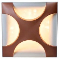 Retro Cross Oyster Flush Mounted Ceiling Light by Rolf Krüger for Staff