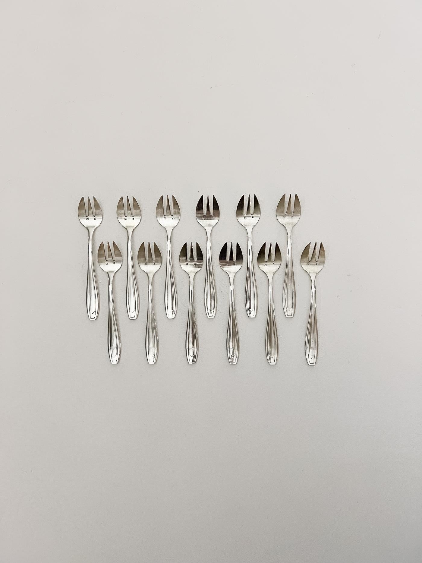 20th Century Oyster forks, set of 12 For Sale