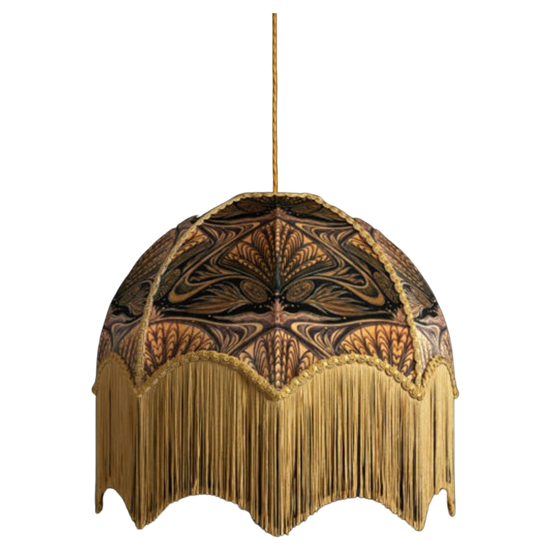 Oyster Lampshade with Fringing - Extra Large (22") For Sale