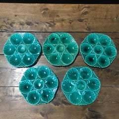 Oyster Lovers Set of 10 Provencal French Green Plates