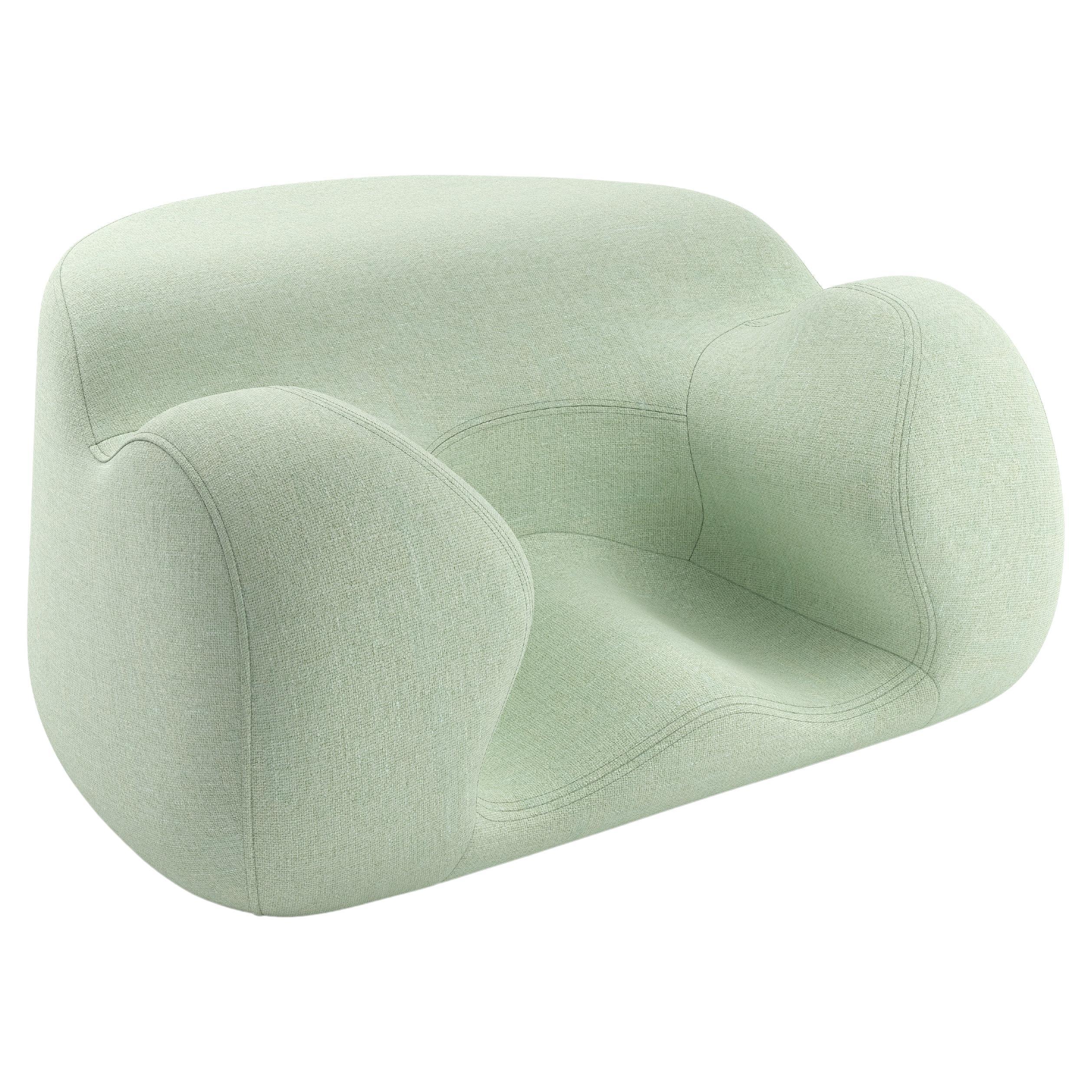 Oyster Wellness Seat by Alex Muradian in Basket Weave Fabric For Sale
