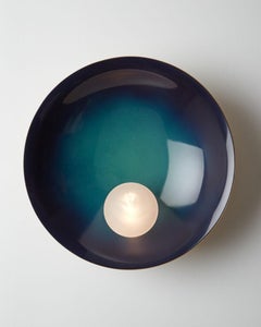 Midnight Blue and Brushed Bronze Ceiling & Wall Mounted Lamp Oyster by Carla Baz