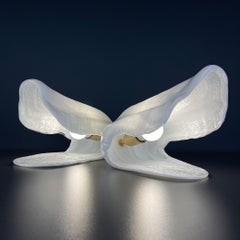 Oyster murano table lamp by La Murrina Italy 1970s Set of 2