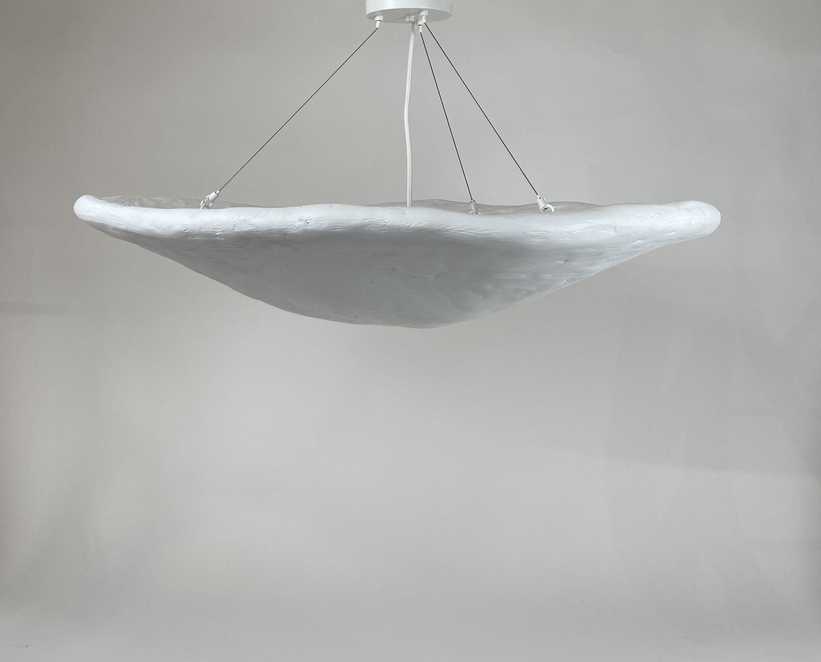 Post-Modern Oyster Pendant in Gypsum & Fiberglass by Brent Warr Studios For Sale