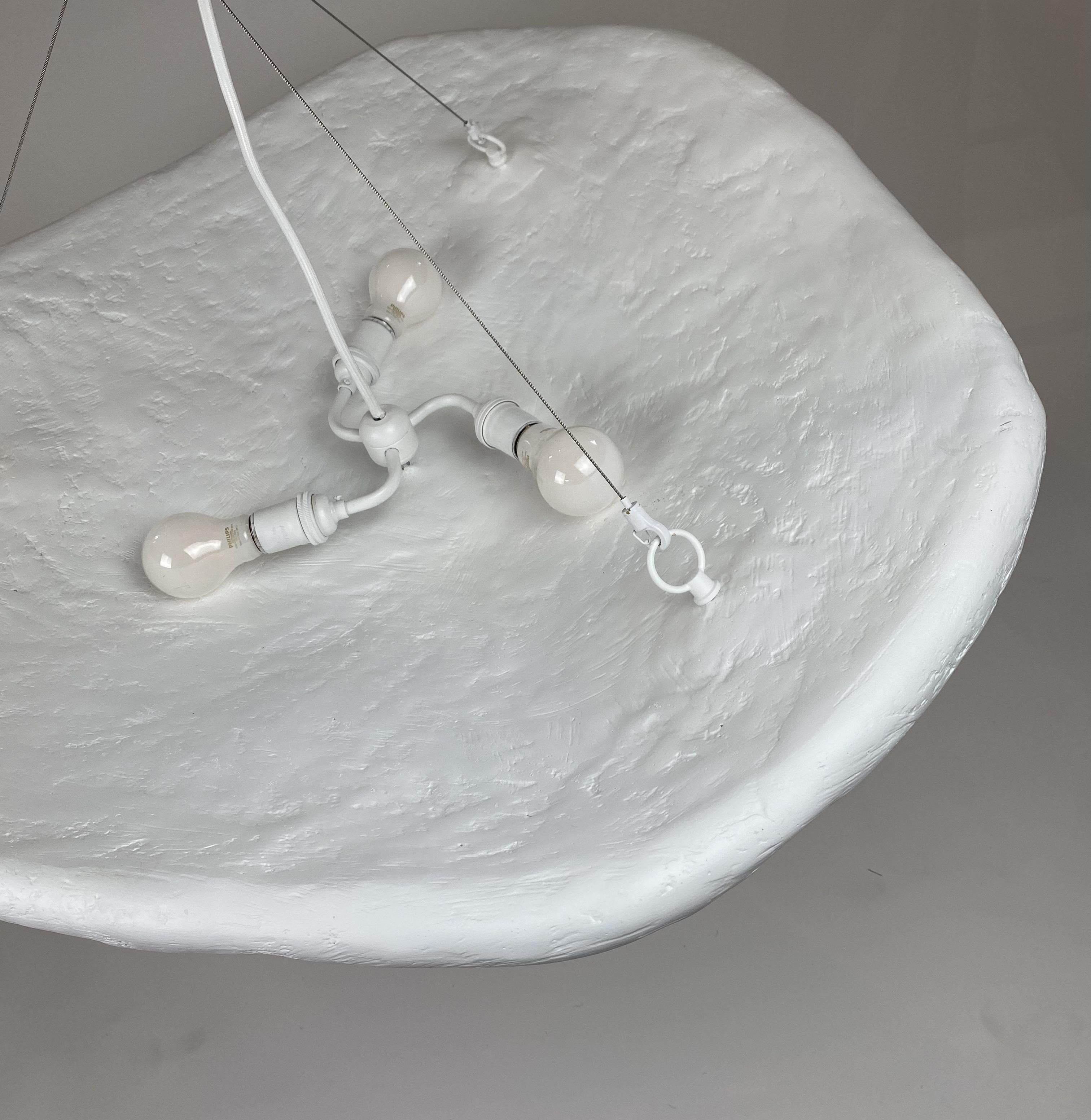 Oyster Pendant in Gypsum & Fiberglass by Brent Warr Studios For Sale 1