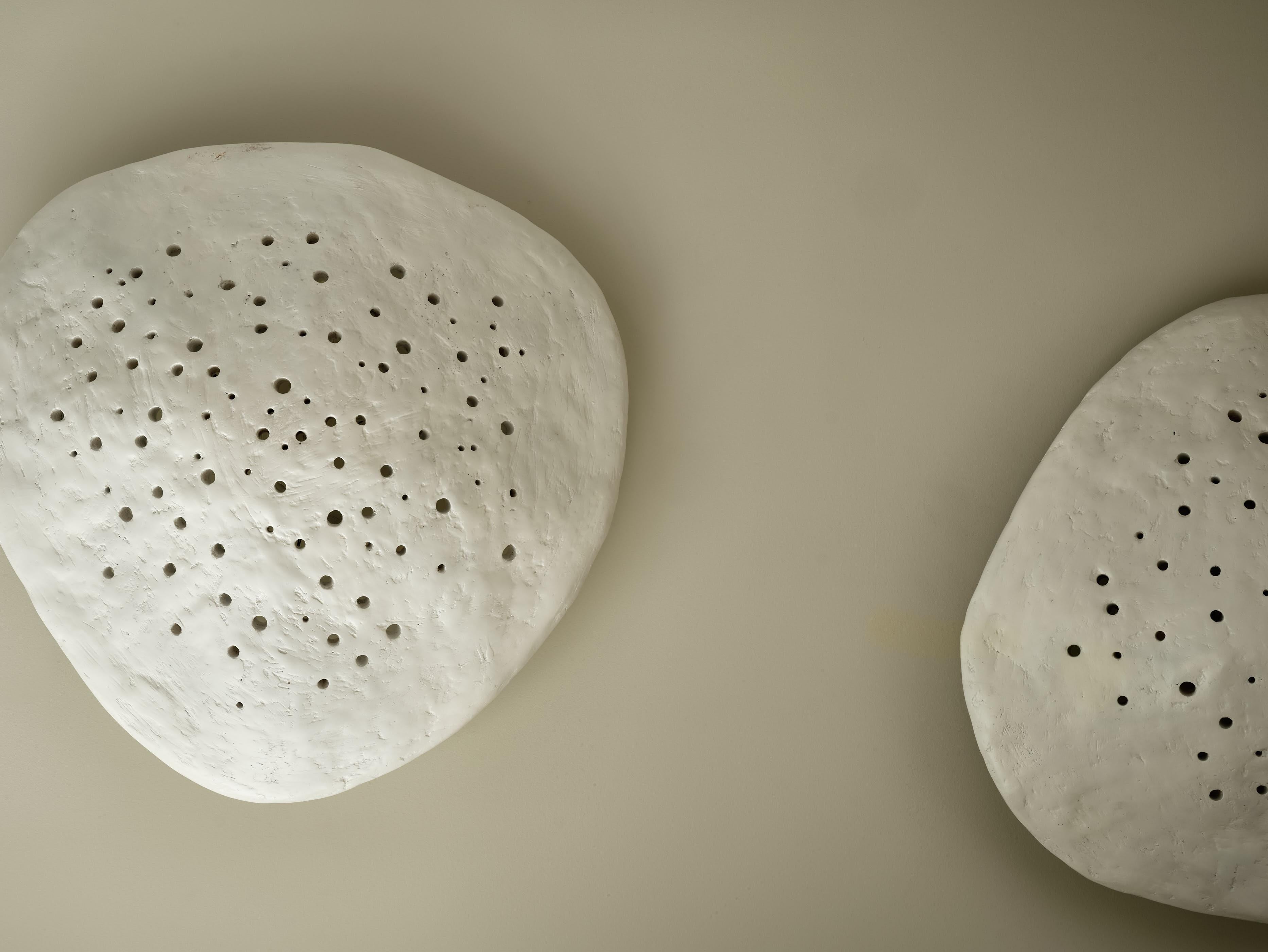 American Oyster Pendant / Perforated in Gypsum & Fiberglass by Brent Warr Studios For Sale