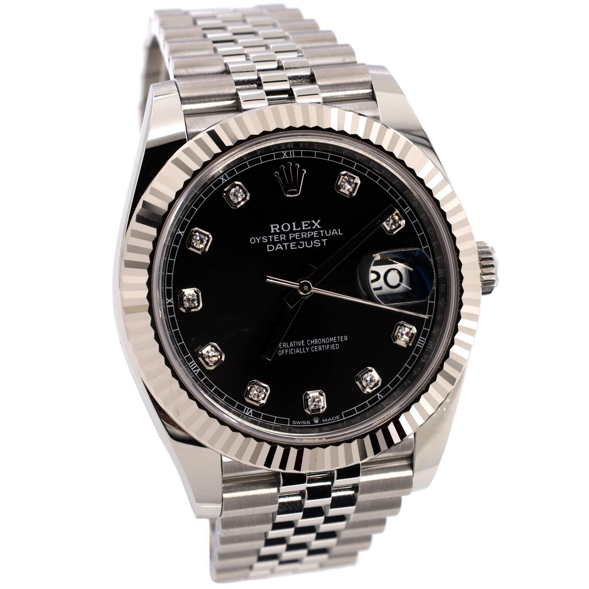 Oyster Perpetual Datejust Automatic Watch Stainless Steel and White Gold In Good Condition In New York, NY
