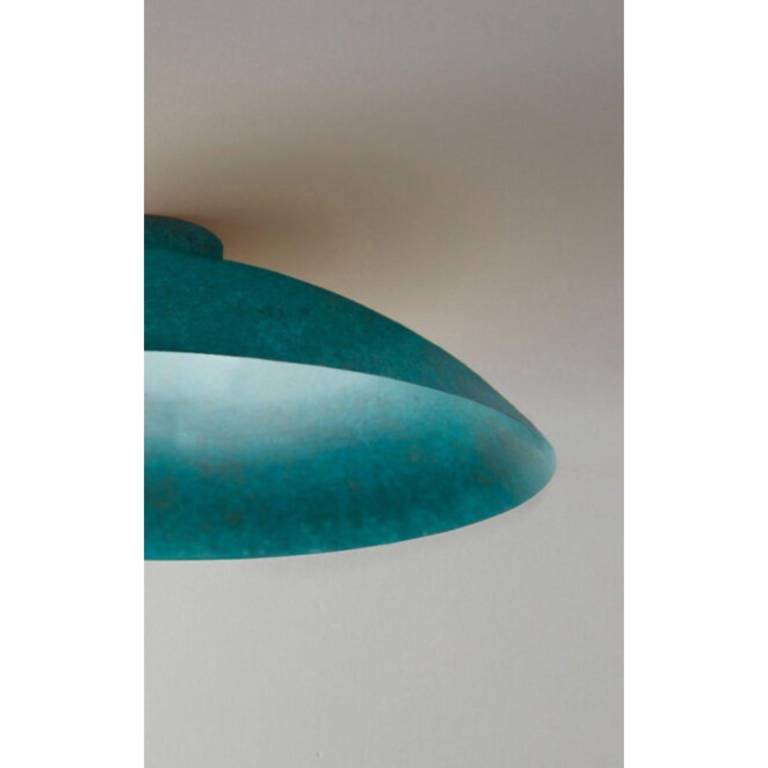 Post-Modern Oyster Verdigris Ceiling Mounted Lamp by Carla Baz For Sale