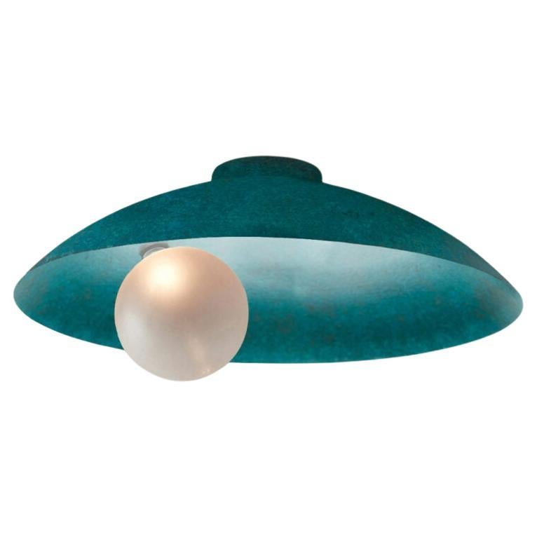 Oyster Verdigris Ceiling Mounted Lamp by Carla Baz For Sale