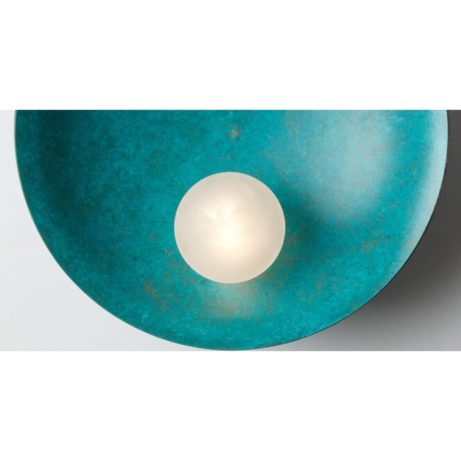 Post-Modern Oyster Verdigris Ceiling Wall Mounted Lamp by Carla Baz For Sale