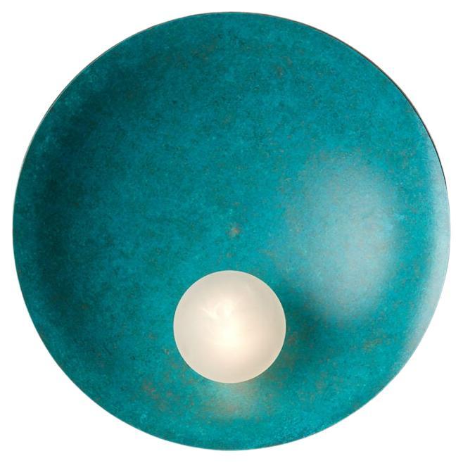 Oyster Verdigris Ceiling Wall Mounted Lamp by Carla Baz For Sale