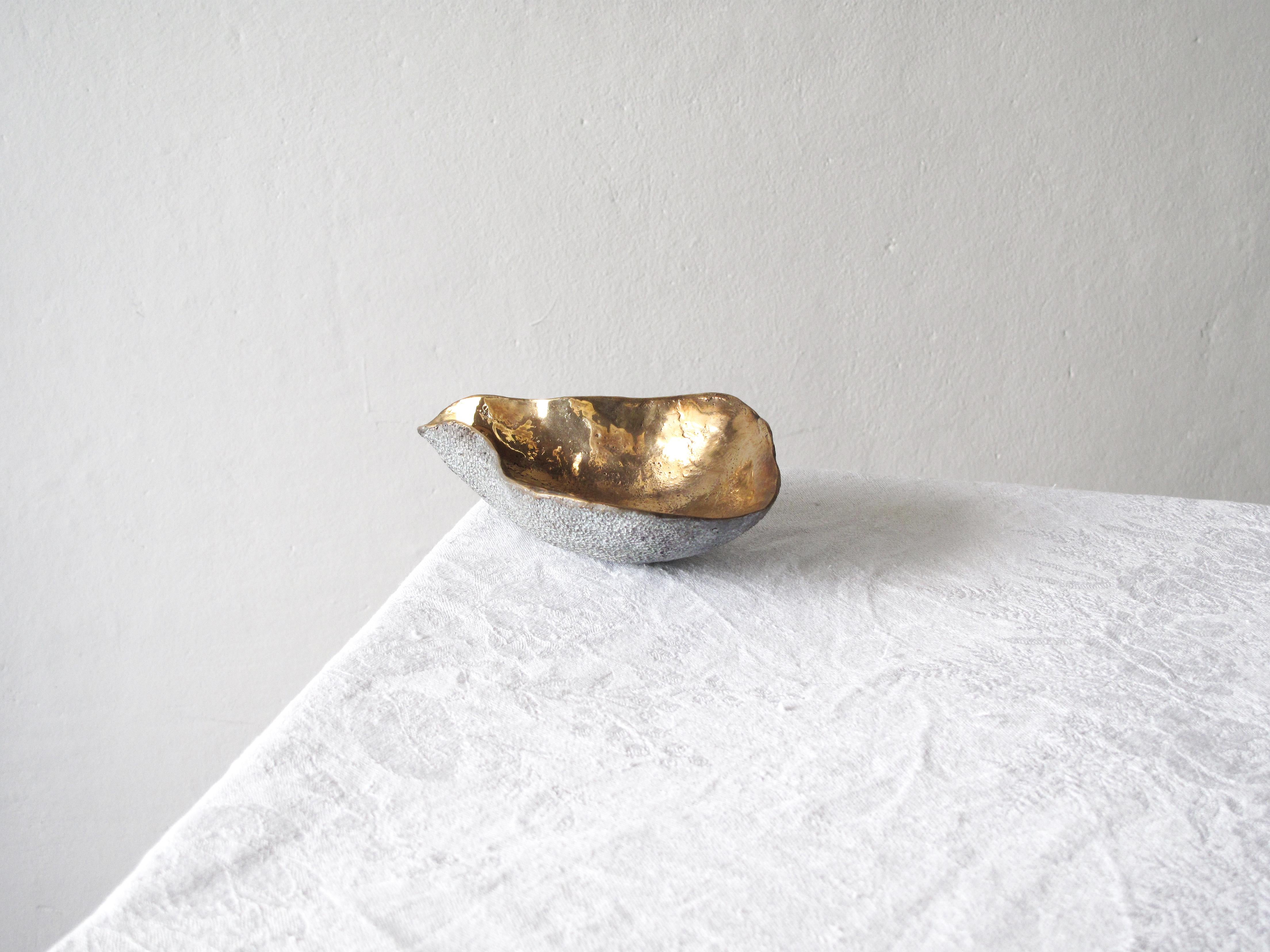 French Oyster, White / Massive Handcasted Bronze Decorative Piece / Paper Weight For Sale