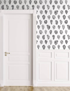 Oysters Wallpaper, Black and White on Smooth Paper