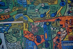 Section of World Map - Original Silkscreen by Öyvind Fahlström - 1973