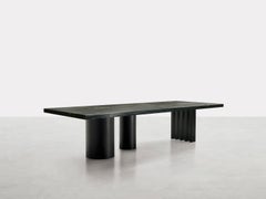 Ozark, rectangular table, differentiated bases, Dainelli Studio for Somaschini