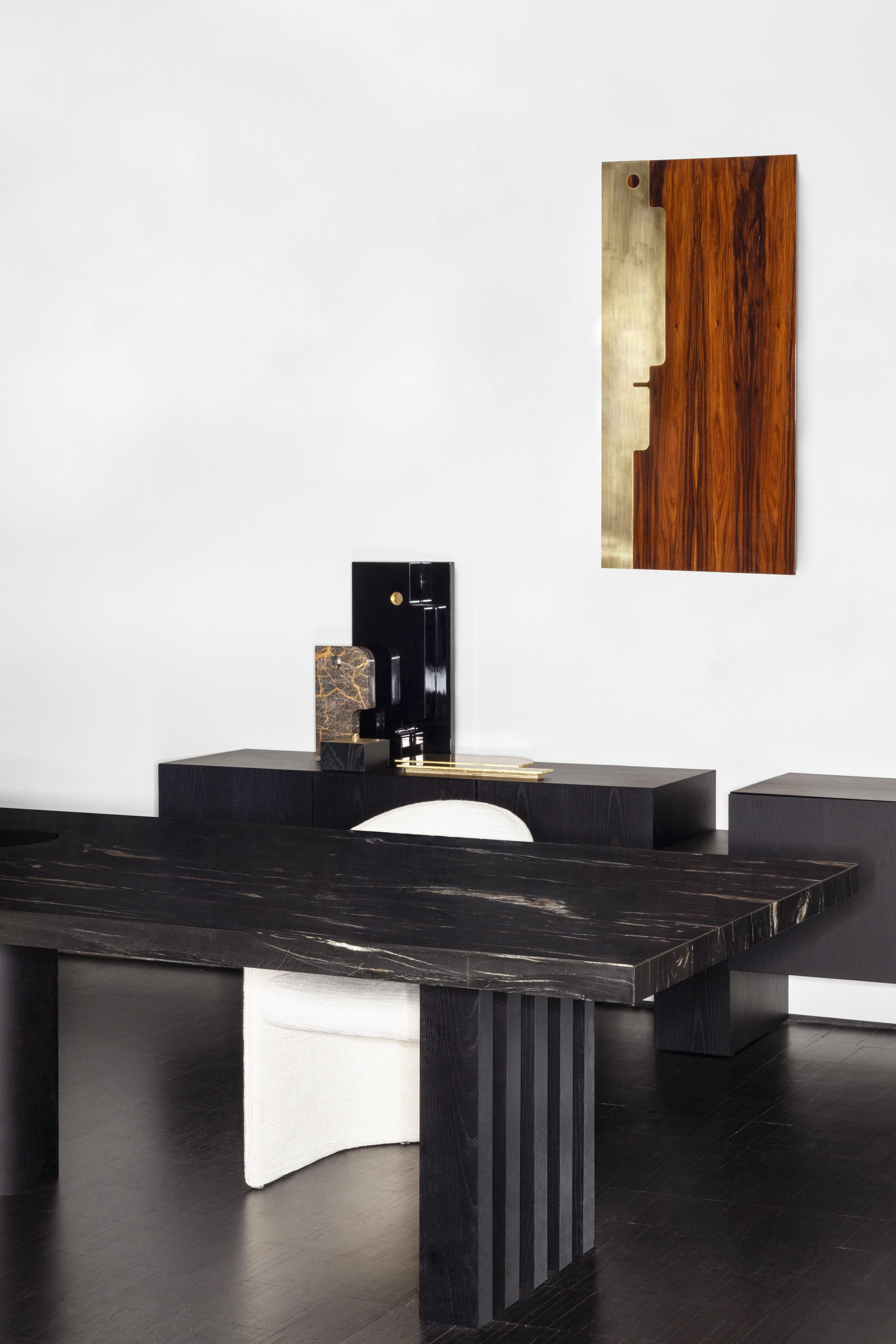 Ozark, rechteckiger Tisch, differenzierte Gestelle, Dainelli Studio für Somaschini (Italian) im Angebot