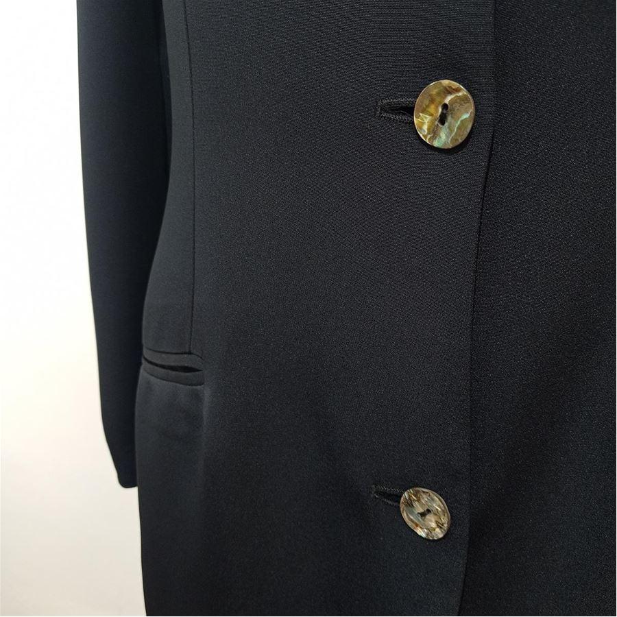 Black Ozbek Silk jacket size 42 For Sale