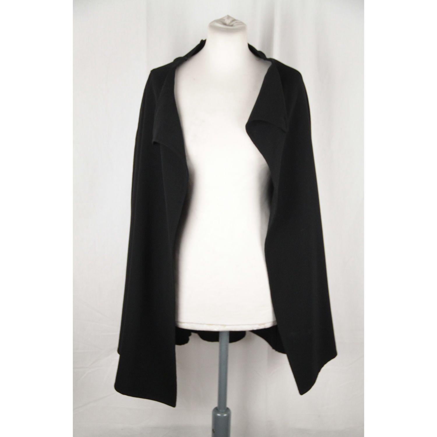 OZEN Black Wool OPEN FRONT CARDIGAN Size 42 In Good Condition In Rome, Rome