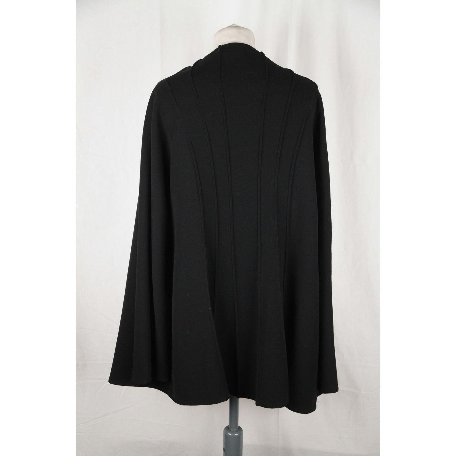 OZEN Black Wool OPEN FRONT CARDIGAN Size 42 1
