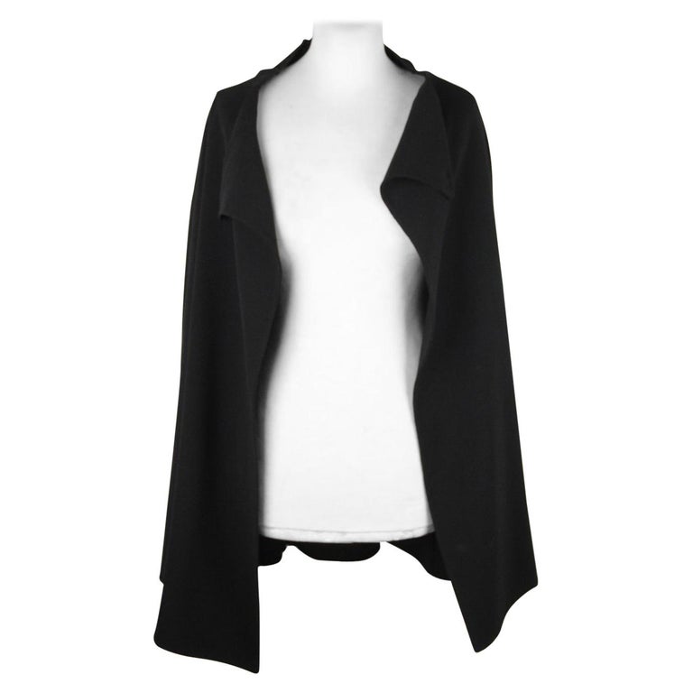 OZEN Black Wool OPEN FRONT CARDIGAN Size 42 For Sale at 1stDibs