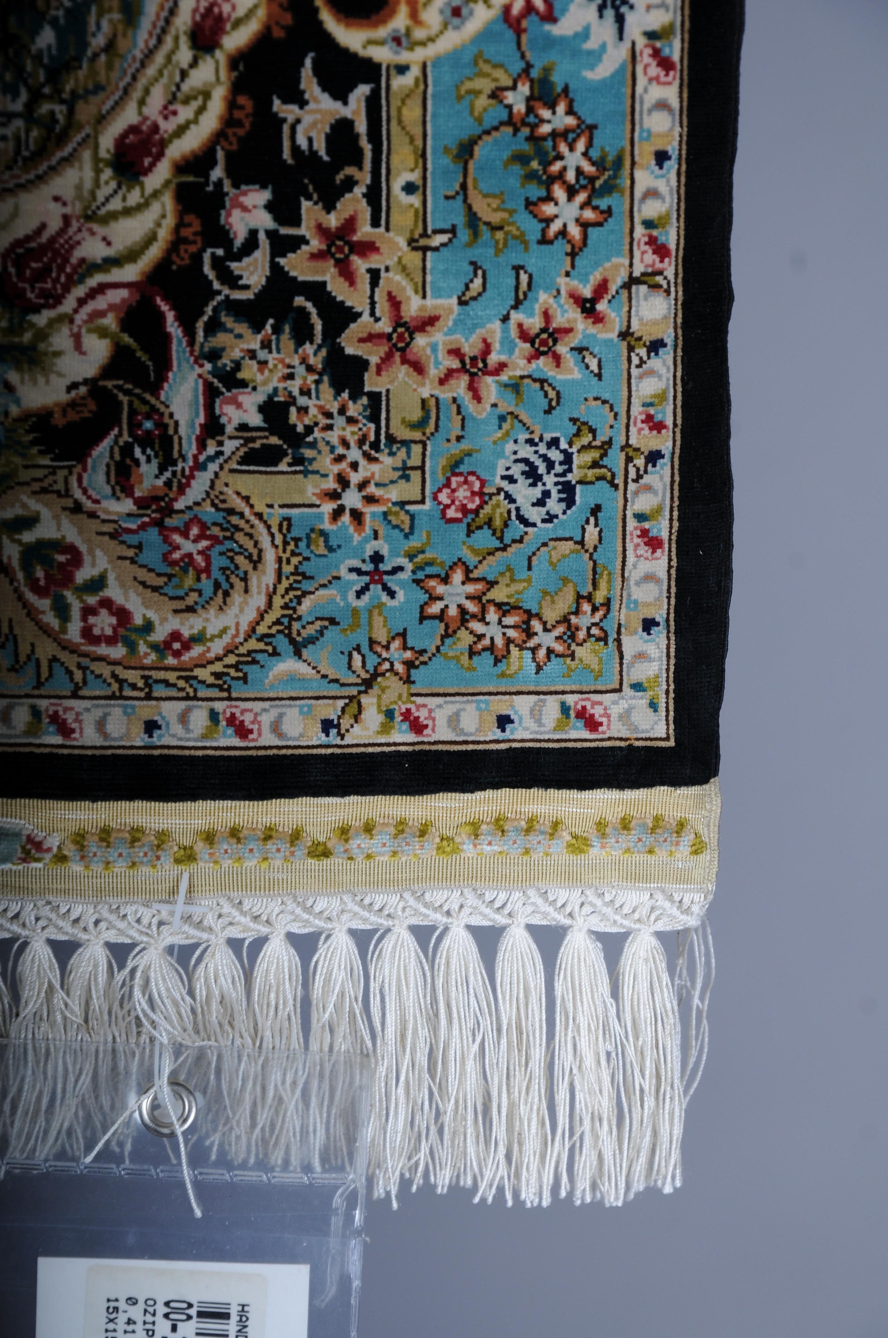 Silk Ozipek silk carpet/tapestry Hereke signed, 20th Century