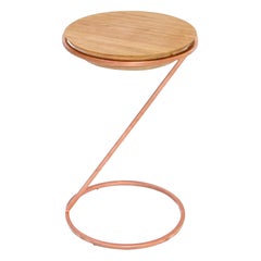 OZO S Contemporary Side Table in Brazilian Hardwood and Metal by Knót Artesanal