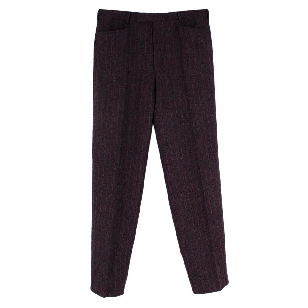 Black Ozwald Boateng Burgundy Wool Single Breasted Suit - Size L 40R