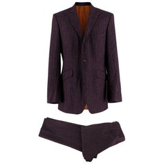 Ozwald Boateng Burgundy Wool Single Breasted Suit - Size L 40R