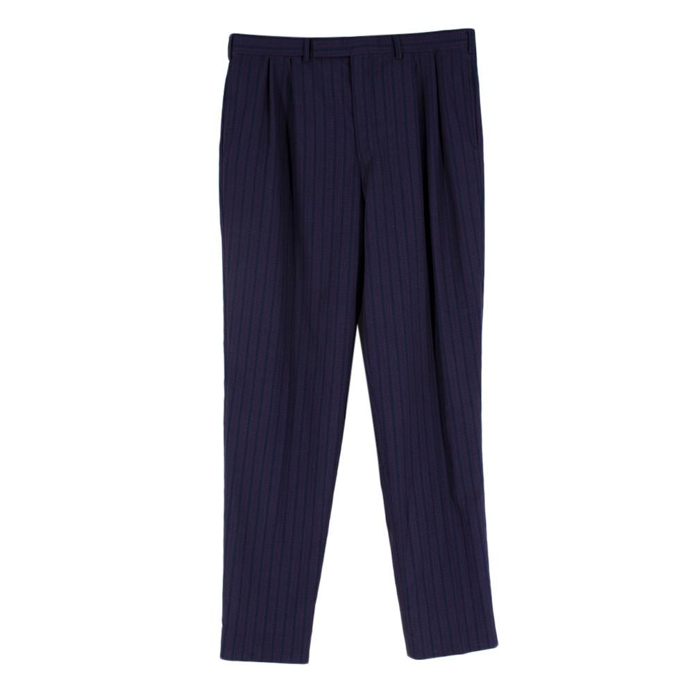 Ozwald Boateng Red & Blue Striped Wool Single Breasted Suit - Size L In Excellent Condition In London, GB