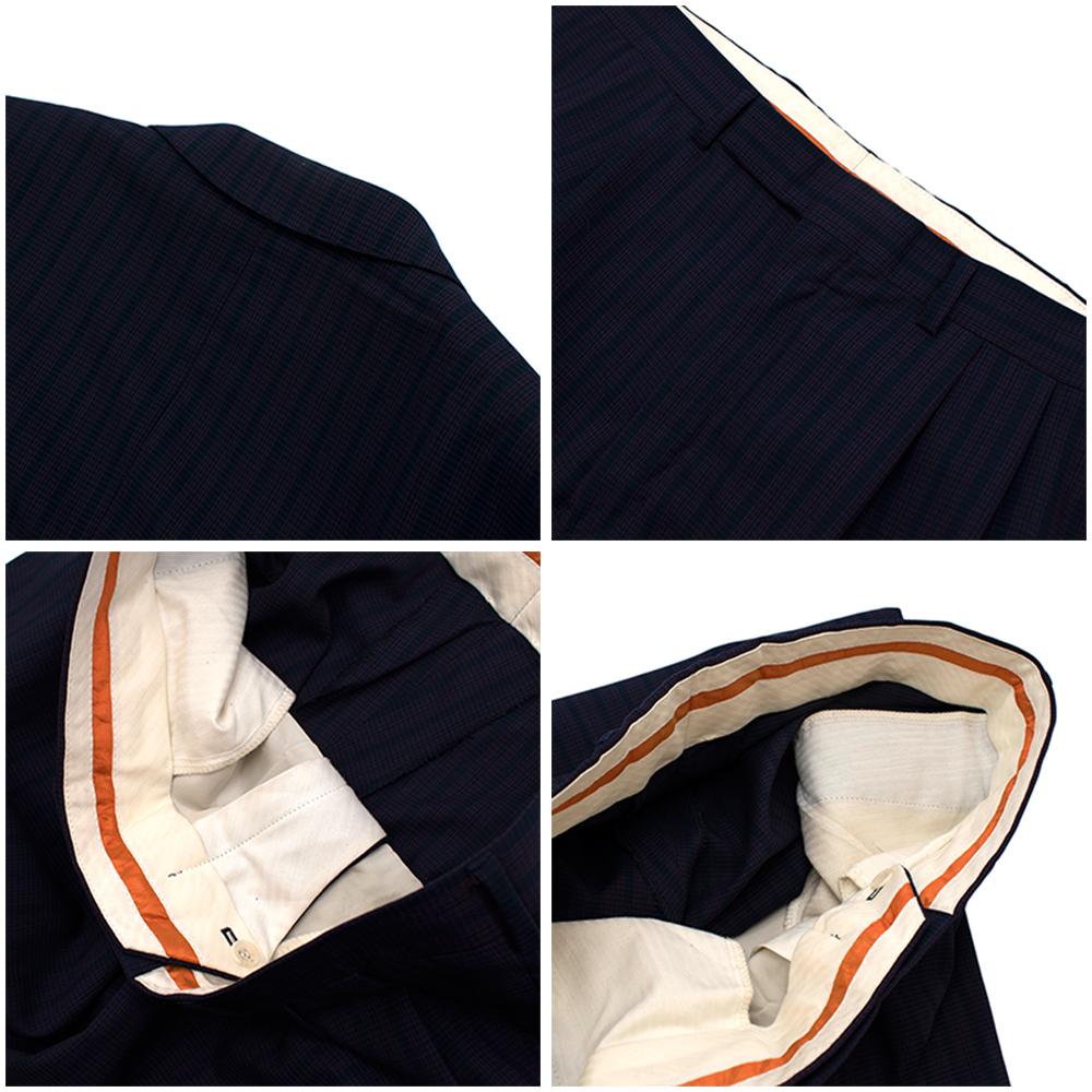 Ozwald Boateng Red & Blue Striped Wool Single Breasted Suit - Size L 4
