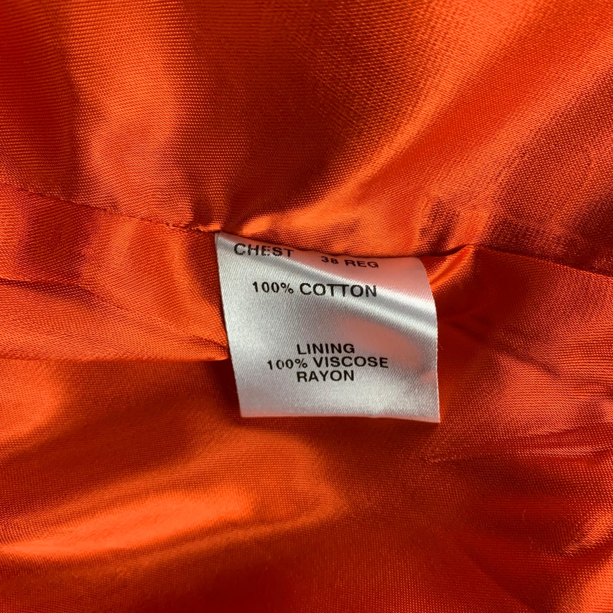 OZWALD BOATENG Size 38 Aqua Cotton Notch Lapel Suit In Good Condition In San Francisco, CA