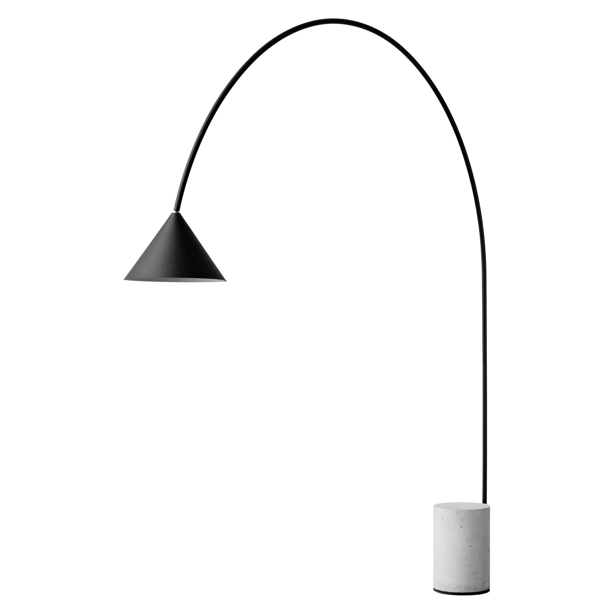 Ozz Floor Lamp in Metal Shade & Concrete Base  For Sale