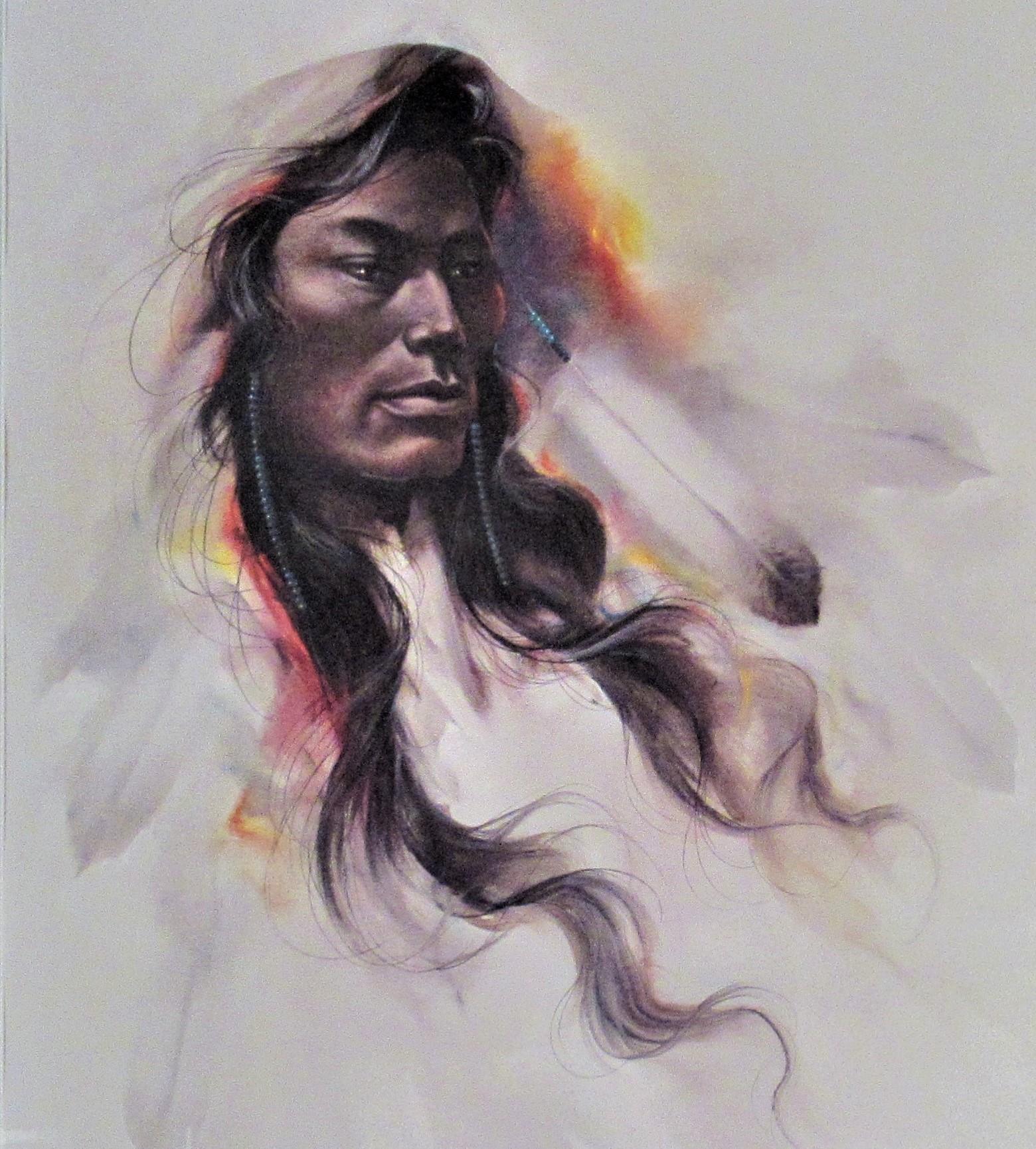 Amerikanisch-indisch Navajo (Realismus), Print, von Ozz Franca