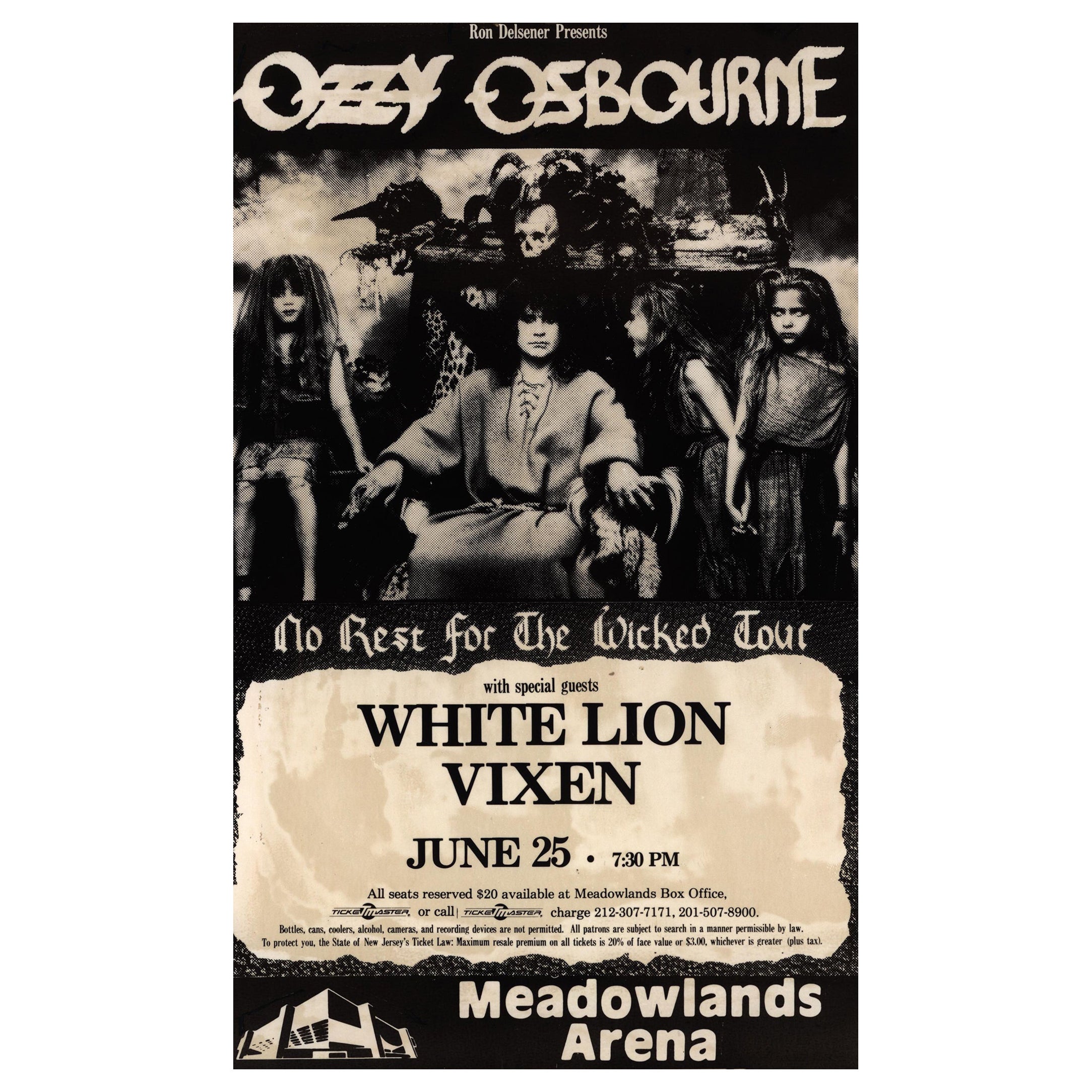 Ozzy Osbourne No Rest for the Wicked (publicité pour le spectacle original) en vente