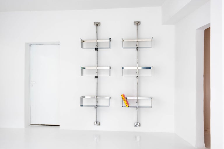 P 700 Wall-Mounted Metal Shelves by Vittorio Introini for Saporiti, Italy 1960sw 4