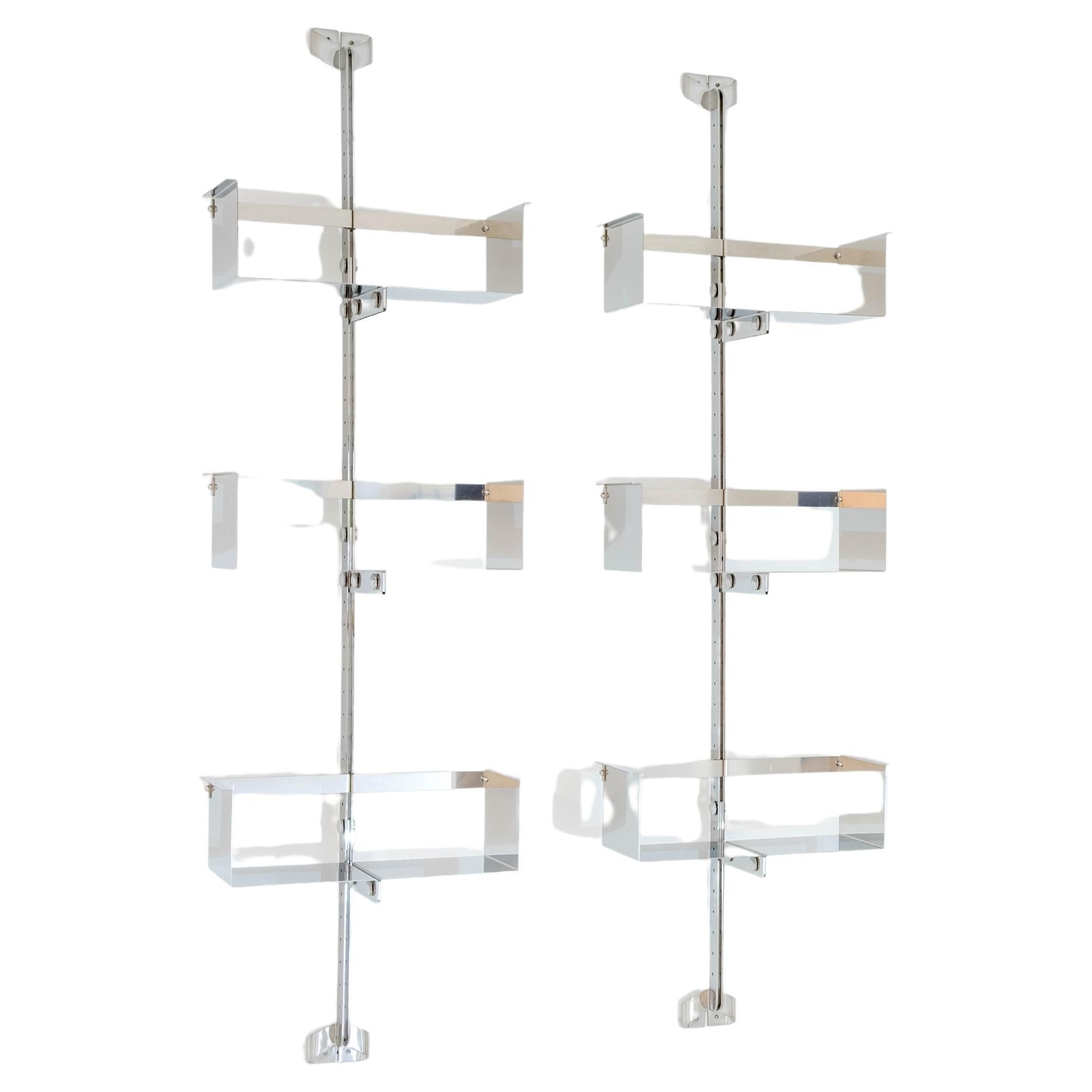 P 700 Wall-Mounted Metal Shelves by Vittorio Introini for Saporiti, Italy 1960sw