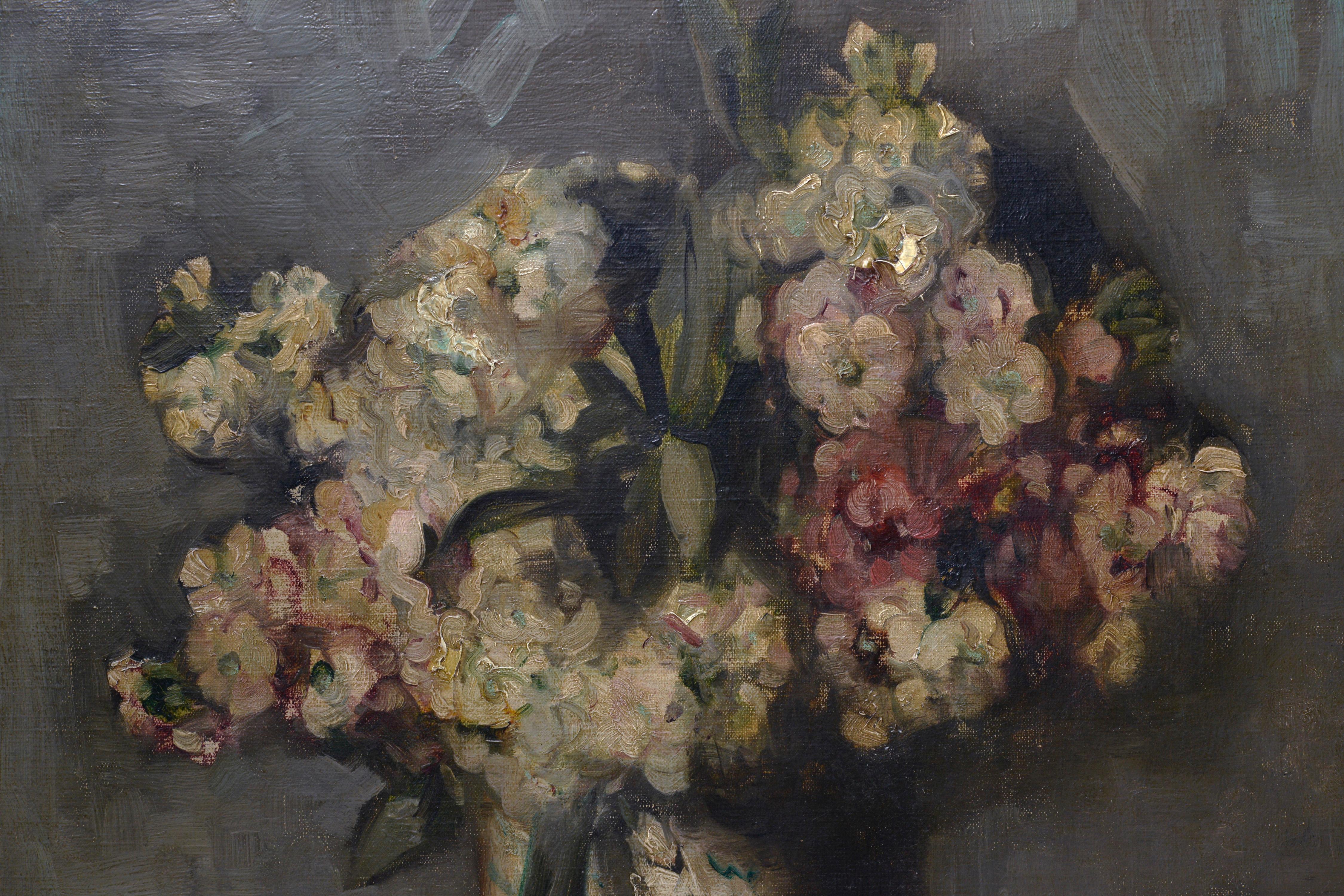 Nature morte moderne russe Bouquet de fleurs Début du 20e siècle Peinture à l'huile  - Moderne Painting par P. A. Schillingovsky