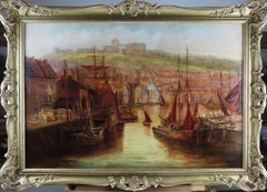 Olio originale su tela di P. B. Hebblethwaite, "Baia di Whitby, sera".