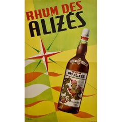 Vintage Original Advertising poster for the Rhum des alizés - Aclohol - Rum