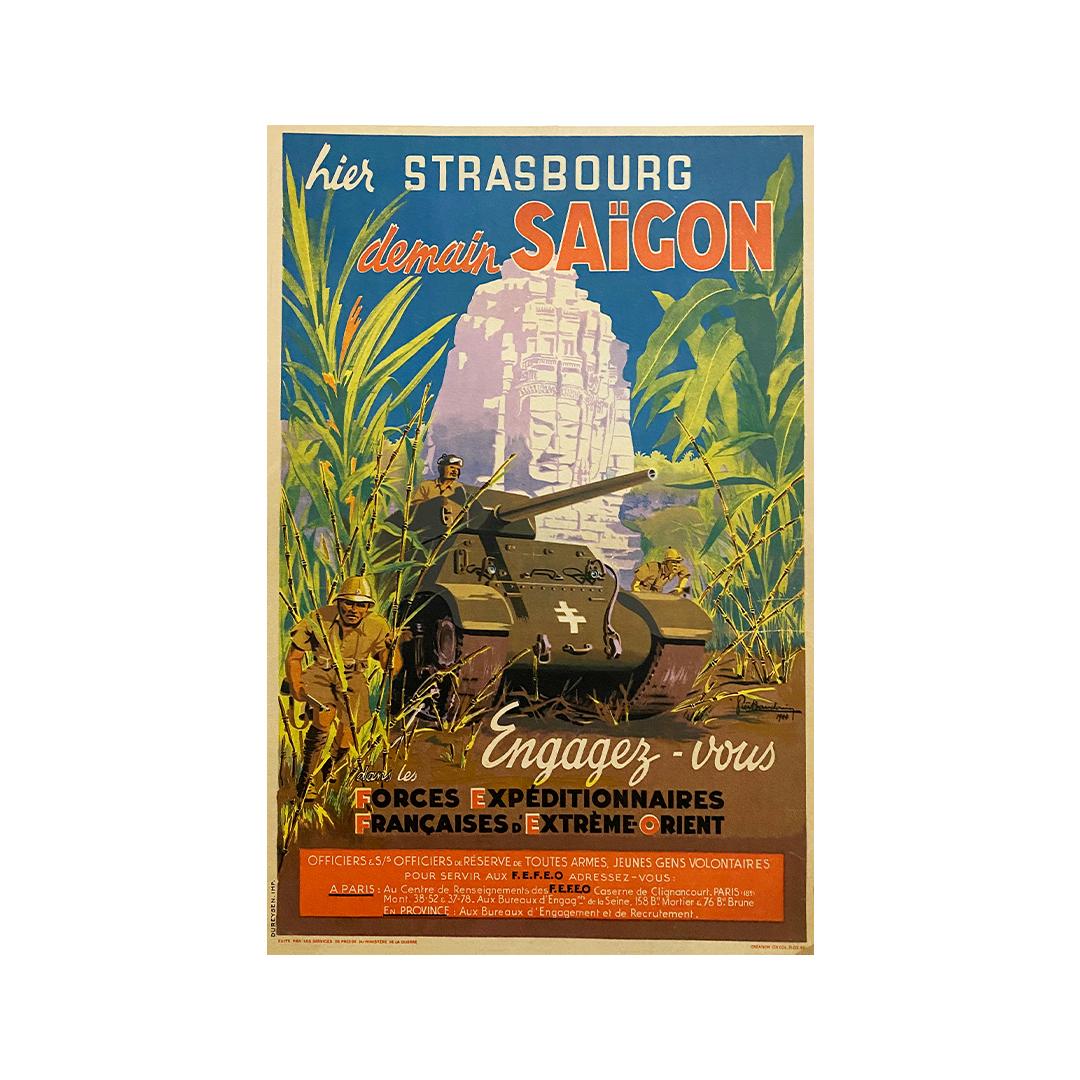 Bel poster originale realizzato nel 1944 da P. Baudouin, con splendidi colori.

Il Corpo di Spedizione Francese in Estremo Oriente (CEFEO) era una forza dell'esercito francese originariamente destinata a combattere l'Impero Giapponese nell'Indocina