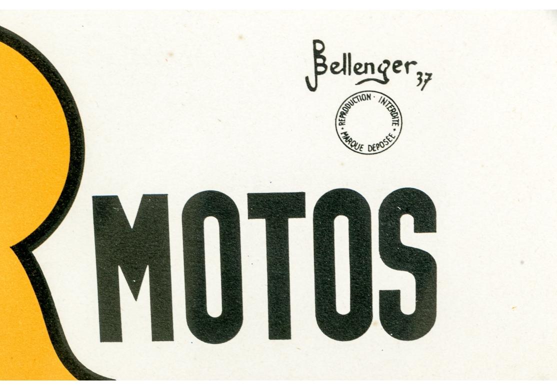Francese P. Poster originale di Bellenger French Favor Cycles, CIRCA 1937 in vendita