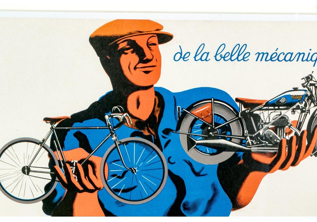 Vetro P. Poster originale di Bellenger French Favor Cycles, CIRCA 1937 in vendita