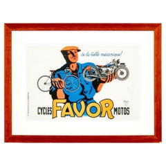 P. Bellenger French Favor Cycles Original Poster, Circa 1937