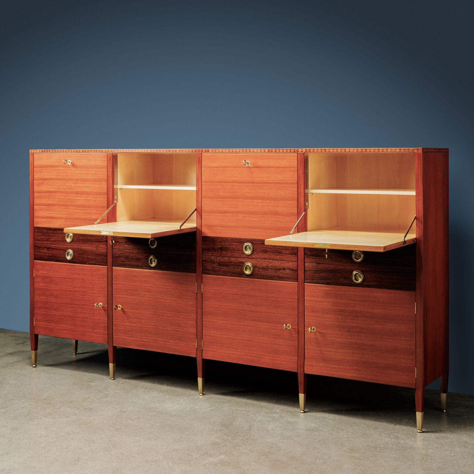 Mid-Century Modern P. Buffa Cabinet Maple Italy 1950s