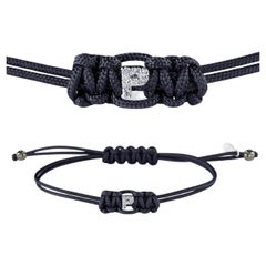 P - Customizable Letter / Name Bracelet in White Gold and White Diamonds Gift